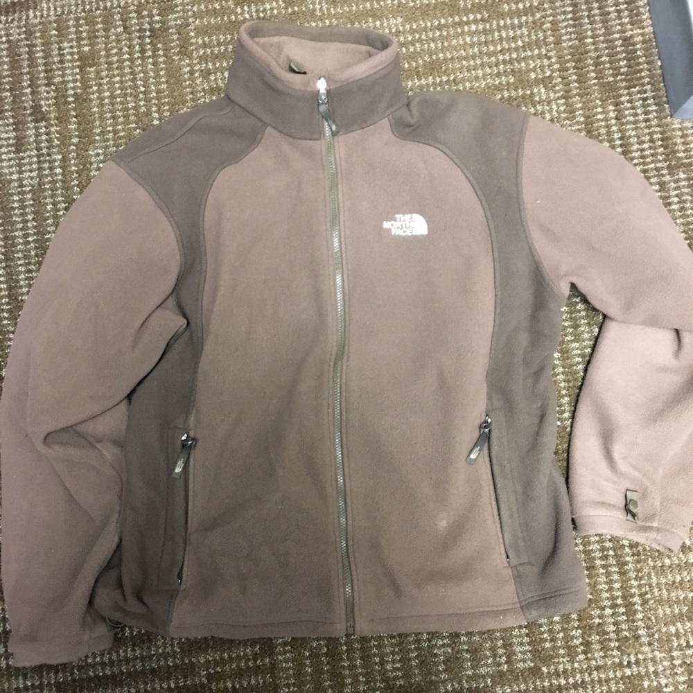 Brown north face fleece zip up